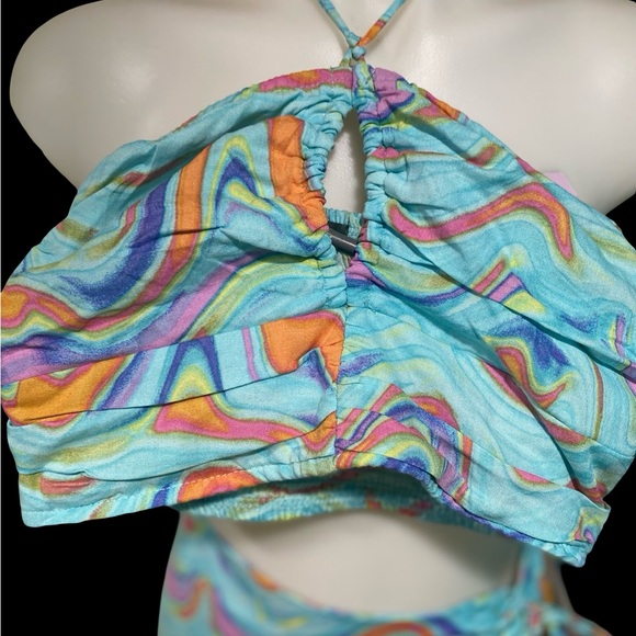 Colorful Swirl Two-Piece skirt and halter top Set XS - Picture 3 of 9